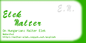 elek malter business card